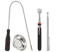 Ramassage Magnétique Flexible, 4 Pièces Extensibles Outil de Préhension Magnétique, Préhenseur Magnétique à Tige pour Prélever de Petites Pièces de Voiture Objets Métalliques