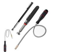Ramassage Magnétique Flexible, Lot de 3 Tiges Télescopiques Magnétiques, Tige Magnétique Flexible, Aimant Telescopique avec Poignée, Aimant Mecanique Auto, pour Ramasser de Petites Pièces