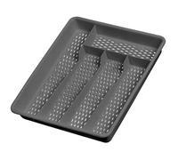 Ramasse couverts - 5 cases - Argent - Polyéthylène - 32cm x 26cm x 4,5cm