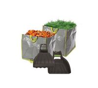 Ramasse Feuilles Manuel par Deux avec 2 SACS DE JARDIN MULTIFONCTIONS - POLYPROPYLENE - 100 L