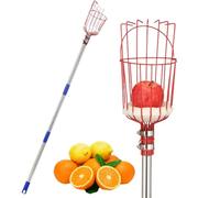 Ramasse-fruits de 4 m avec poignée rétractable et panier, poteau professionnel compact et robuste pour pêche, poire, avocat, citron, grenade, orange, jardin, ferme