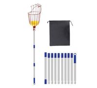 Ramasse-Fruits de 4 mètres avec Manche rétractable et Panier, Outil Portable de cueillette pour Oranges, Citrons, pêches, poires, Grenades, avocats et vergers