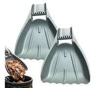 Ramassoir à Feuilles, râteau à Main,Grande écope Robuste,Set de 2 Outils pour Feuilles mortes | pour déchets de Jardin, Gazon, brindilles, terrasse, Patio