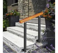 Rambarde de Transition pour marches extérieures, Rampe d'escalier Murale latérale, Barre de Soutien de sécurité réglable, Barre d'appui en Fer forgé pour Porche ou Jardin (Couleur : Hauteur