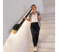 Rambarde D'escalier À LED Avec Détecteur De Mouvement, Rampes Murales, Rampe Éclairée La Nuit Pour Escaliers, Couloirs, Allées De Villas, Barres D'appui Murales(Zwart,0.8m/2.6ft)