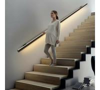 Rambarde D'escalier À LED Rampe D'escalier Intérieure Murale Barre D'appui De Sécurité À Détection De Présence Poignée D'accès Murale Éclairage De Couloir De Villa(Neutral light- 3m/9.8ft)