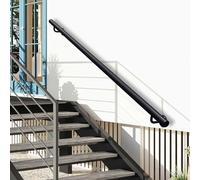 Rambarde d'escalier, barre d'appui extérieure, rampe murale pour escalier de 1,5 m/1,8 m/2,1 m/2,4 m/3 m, rambarde d'escalier moderne en tubes pour mezzanine, barre de sécurité d'assistance(90cm)