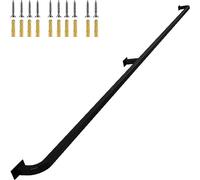 Rambarde d'escalier de 30 cm à 6 m, main courante carrée en métal noir et fer forgé, support mural, barre d'appui, décoration moderne(8ft/240cm)