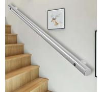 Rambarde d'escalier en acier inoxydable, rampe murale avec supports, kit de barre d'appui de sécurité pour couloir, villa, loft(240cm)