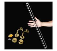 Rambarde d'escalier en acrylique - Antidérapante et transparente for intérieur/extérieur, kit d'installation complet inclus (1 pièce)(Golden,140cm)