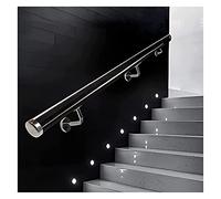Rambarde d'escalier en acrylique transparent - Rambarde antidérapante sur mesure for intérieur et extérieur, avec supports et embouts(Silver,1.8meters)