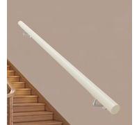 Rambarde d'escalier en Bois Blanc de 30 cm à 4,5 m - Balustrade Murale Ronde pour escaliers intérieurs et extérieurs, Barre d'appui sécurisée et Tige de Support Murale (250 cm)