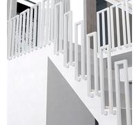 Rambarde d'escalier en Forme de U/M - Garde-Corps métallique pour terrasse, poteaux carrés à Installation latérale, Barres d'appui antidérapantes de sécurité, kit de Barres de Support pour c