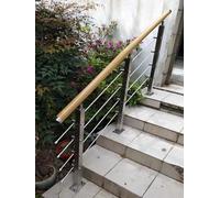 Rambarde D'Escalier Extérieur Pour 2 À 10 Marches, Kit De Rambarde Étanche Pour Porche Avec Connecteur, Main Courante En Pvc, Poteau En Acier Inoxydable, Câbles Et Kit D'Installation, 220 Cm, Hauteur