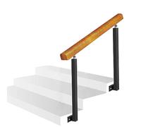 Rambarde d'escalier extérieure en Bois, Compatible avec 1 à 3 marches. Rambarde de Transition pour escaliers extérieurs. Rambarde en Fer forgé réglable avec kit d'installation (Couleur : Hau