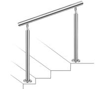 Rambarde d'escalier extérieure, Main Courante de Style transitionnel pour marches de Porche, Rampe en Acier Inoxydable pour marches intérieures et extérieures de 1 à 4 marches, kit