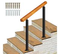 Rambarde d'escalier extérieure, Main Courante de Style transitionnel pour marches et Porche, adaptée aux escaliers extérieurs à 2 ou 3 marches, Fixation au Sol, réglable, en Fer fo