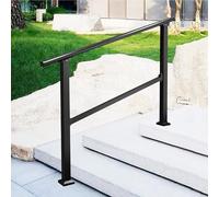 Rambarde d'escalier extérieure, Main Courante de Style transitionnel pour marches et Porche, rambarde d'escalier extérieure réglable en Acier galvanisé pour 2 à 4 marches, avec kit