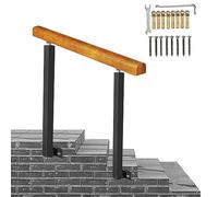 Rambarde d'escalier extérieure pour 2 à 4 marches, Style transitionnel, en Fer forgé, réglable, en Bois, pour Jardin extérieur, avec kit d'installation (Couleur : Hauteur 95 cm, Taille