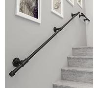 Rambarde d'escalier extérieure, Rampe de Porche de Style transitionnel, Cette Rampe en tuyaux de Style Industriel Moderne, Rampe d'escalier Professionnelle en tuyaux de Fer forgé,