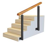 Rambarde d'escalier extérieure, Rampe de Porche de Style transitionnel, Compatible avec Les escaliers extérieurs de 1 à 5 marches, Fixation Murale latérale avec Support Angulaire r