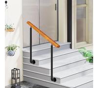 Rambarde d'escalier extérieure réglable pour 1 à 3 marches, en Fer forgé, avec Accessoires, Conception à Fixation latérale pour Une sécurité optimale sur Les porches et terrasses.