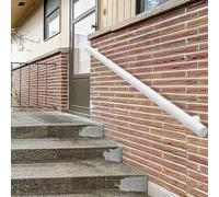 Rambarde d'escalier extérieure robuste en métal blanc, main courante murale pour terrasse, porche et patio, utilisable en intérieur et en extérieur.(280cm)