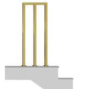 Rambarde d'escalier industrielle en fer doré, colonne, balustres forme de U, main courante carrée U/M, for intérieur/extérieur(M Shape 1 Pcs,95cm(37.4inch))
