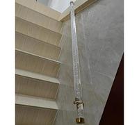 Rambarde d'escalier intérieure en acrylique transparent (1 pièce) avec supports muraux dorés - Longueur personnalisable for personnes âgées, enfants et personnes handicapées(140cm)