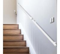 Rambarde d'escalier intérieure - Kit complet, main courante industrielle en tuyau avec poignée antidérapante pour fixation murale, rampe d'escalier ou de porche(540cm)