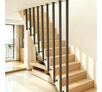 Rambarde d'escalier intérieure noire à profil carré, Balustres et poteaux modernes, Rambarde d'escalier en L, Système de rampe modulaire pour couloirs, appartements et villas (80cm)