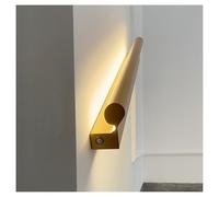 Rambarde d'escalier moderne à LED - Rambarde murale lumineuse en alliage d'aluminium for escaliers et terrasses intérieurs et extérieurs - au design élégant(Gold,A/Right/1Meter)