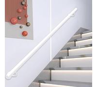 Rambarde D'escalier Moderne, Main Courante D'escalier Murale Barre D'appui en fer Galvanisé en Métal pour Marches Intérieures et Extérieures, Kit de Support de Rampe Antidérapante(300cm)