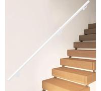 Rambarde d'escalier murale, 1m 1,5m 2m 3m en métal blanc, style fer forgé, avec tubes ronds. Convient pour une utilisation intérieure et extérieure. Barre de sécurité pour rampe d'escalier.(30cm)
