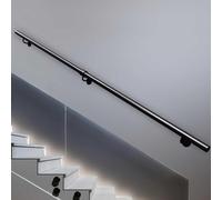 Rambarde d'escalier murale, 1m 1,5m 2m 3m en métal noir, style fer forgé, avec tubes ronds. Convient pour une utilisation intérieure et extérieure. Barre de sécurité pour rampe d'escalier.(30cm)
