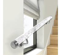 Rambarde d'escalier Murale, kit de rambarde antidérapante en Acrylique Transparent, réglable de 80 à 140 cm, Fixation Murale, rambarde d'escalier intérieure en Cristal avec Supports argentés