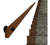 Rambarde d'escalier Murale, kit de rampes d'intérieur antidérapantes en pin, Barre d'appui réglable de 3 à 6 m, rambarde de sécurité Murale pour Personnes âgées, Jardin, Couloir, terrasse et