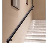 Rambarde d'escalier noire moderne - Kit complet. Rambarde de 30 cm à 600 cm, barre d'appui murale en fer forgé, tige de sécurité.(300cm)