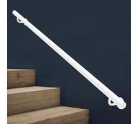 Rambarde d'escalier noire, rampe murale avec fixations, barre d'appui antidérapante pour marches intérieures et extérieures, blanche(510cm)