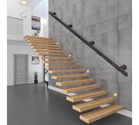 Rambarde d'escalier, rampe extérieure, garde-corps de jardin, kit de rampe d'escalier moderne en fer forgé | Rambarde de sécurité durable pour escaliers intérieurs/extérieurs | Rambarde mura