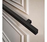 Rambarde d'escalier, Rampe extérieure, Garde-Corps de Jardin, kit de Rampe Moderne en métal Noir forgé - 2,4 m (8 pi) pour intérieur/extérieur et Barre d'appui Murale, idéale pour