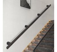 Rambarde d'escalier, Rampe extérieure, Garde-Corps de Jardin, rampes d'intérieur Modernes pour escaliers - Rambarde Murale Noire Mate, Disponible en Longueurs de 80 cm à 4 m, idéal