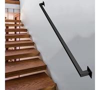 Rambarde d'escalier, Rampe extérieure, Garde-Corps d'escalier de Jardin, kit de Rampe galvanisée Noire, Barre d'appui réglable de 30 cm à 6 m en Fer Industriel, Support Mural pour