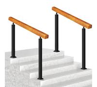 Rambarde d'escalier, Rampe extérieure, Garde-Corps d'escalier de Jardin, Rampe en Bois pour 3 ou 4 marches, Rampe d'escalier fixée au Sol, Rampe intérieure/extérieure pour terrasse