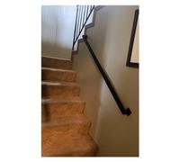 Rambarde d'escalier, support mural robuste pour marches, balustrade, poteau de clôture, en métal noir - 7 m, 6 m, 5 m, 4 m, 3,6 m, 3 m, 2,4 m, 1,8 m, 1,5 m - Kit complet avec élégante finiti