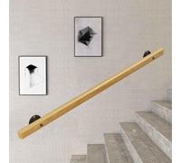Rambarde d'escalier, supports, mains courantes, rampes, fixations d'escalier, pièces de rampe ; rampe d'escalier en bois robuste de 1,8 m (6 pi), fixée au mur, pour marches intérieures/extér