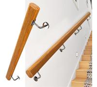 Rambarde en Bois avec Support Mural, kit de Rampe d'escalier de 1 à 15 Pieds, Mains courantes antidérapantes, pour loft, Villa, Couloir, escaliers, Barre d'appui, décoration Murale, 1 m, 2 m