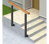 Rambarde en Bois pour escalier extérieur de 2 à 3 marches, Rampe latérale de Style transitionnel avec 2 poteaux réglables, supportant Une Charge de 200 kg (Couleur : Hauteur 95 cm, Taille :