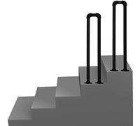 Rambarde extérieure pour escalier | Main Courante en Fer forgé pour Marche extérieure | Barre de Main Courante | Main Courante de Style transitionnel pour 1 Marche | Rambarde d'escalier Noir