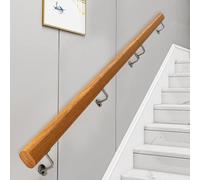 Rambarde Moderne pour escaliers intérieurs, kit de Rampe d'escalier en Bois de 1 à 4,5 m, Support Mural en Acier Inoxydable, Barre d'appui antidérapante pour Couloir (Taille : 180 cm)